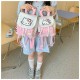 Pink Hello K1tty Plaid Backpack