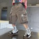 1998 Brown Cargo Short Pants