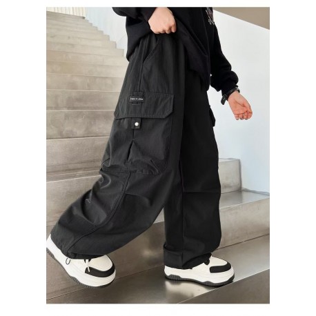 Black Big Pocket Cargo Pants