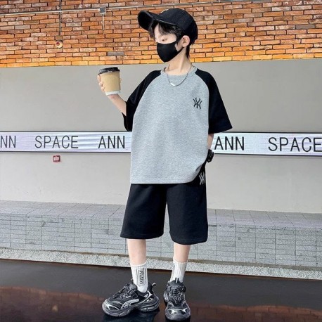 NY Black Grey Top Set Pants