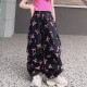 Black Pink Ribbon Korean Cargo Pants