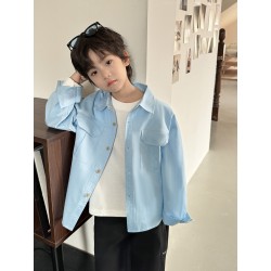 Blue Pocket Long Sleeve Shirt