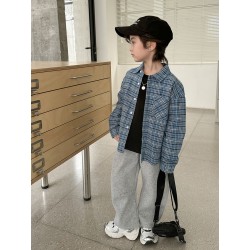 Blue Plaid Pocket Long Sleeve Shirt