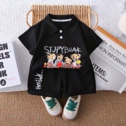 Black Four Bear Top Set Shorts