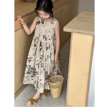 Beige Ginko Leaf Dress