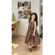Brown Pleated Dress