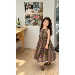 Brown Pleated Dress