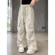 Cream Zipper Pocket Korean Cargo Pants