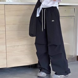 Black AL0 Korean Wide Pants