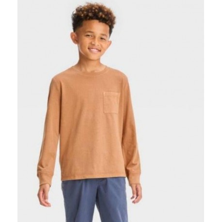 C@t n J@ck Brown Long Sleeve Pocket T-Shirt