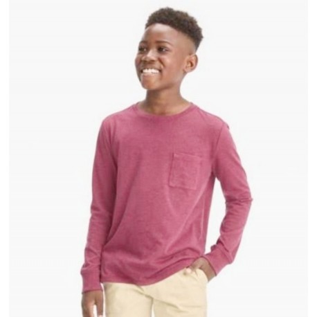 C@t n J@ck Burgundy Long Sleeve Pocket T-Shirt