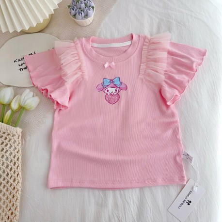 Pink Mel0dy Pretty Tulle Ruffles Top