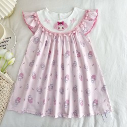 Mel0dy Pompom Full Print Dress