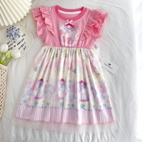 Mel0dy Ruffle Full Print Dress