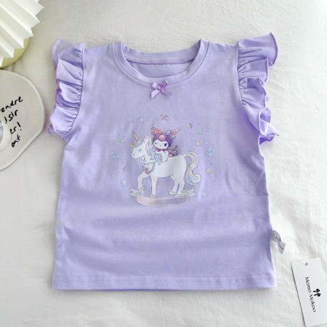 Kur0mi Unicorn Ruffle Top