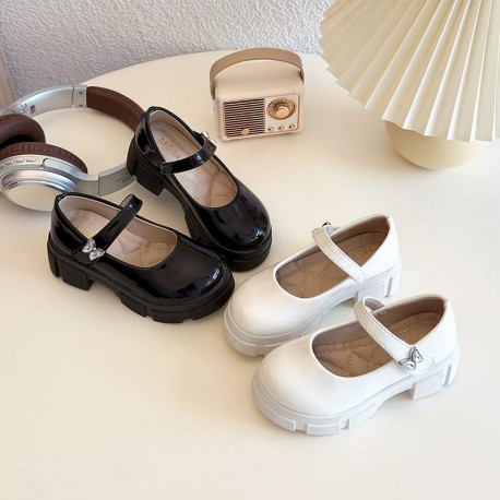 Black Platform Butterfly Sparkle Leather Shoes