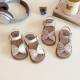 White Leather Lace Sandals