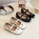 White Gold Rose Flat Shoes