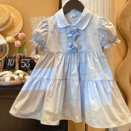 Light Blue Two Flowers Dress
