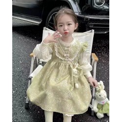 Green Little Floral Lace Dress + Sling Pearl Doll