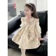 Cream Little Floral Lace Dress + Sling Pearl Doll