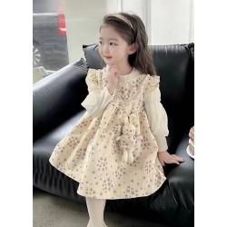 Cream Little Floral Lace Dress + Sling Pearl Doll
