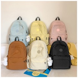 Four Zipper Basic Color Backpack