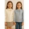 Cream Pretty Ruffles Pearls Top
