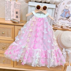 Blue 3D Butterfly Halterneck Dress
