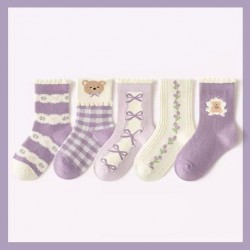 Purple Bear Winter Socks