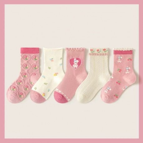 Flowers Bunny Winter Socks