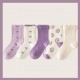 Purple Ribbon Winter Socks