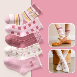 Pink Bunny Cherry Winter Socks
