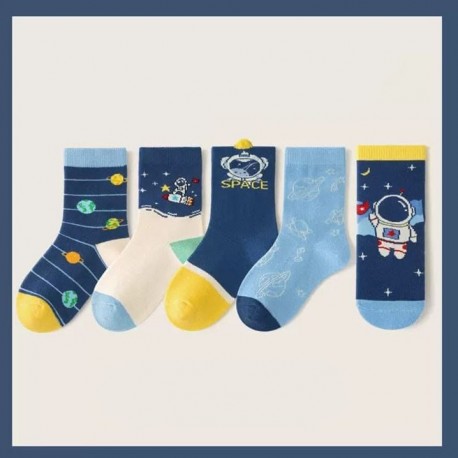 Blue Space Winter Socks