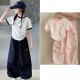 Grey AL0 Top Set Wide Pants