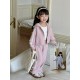 Pink Little Ribbons Lace Jacket Set Pants