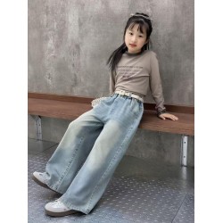 Pocket Wide Denim Pants (no belt)