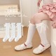 Minliu White Lace Ribbon Long Socks