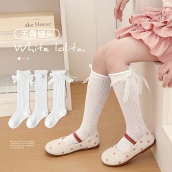 Minliu White Lace Ribbon Long Socks