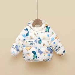 White Dinosaurs Puffer Jacket