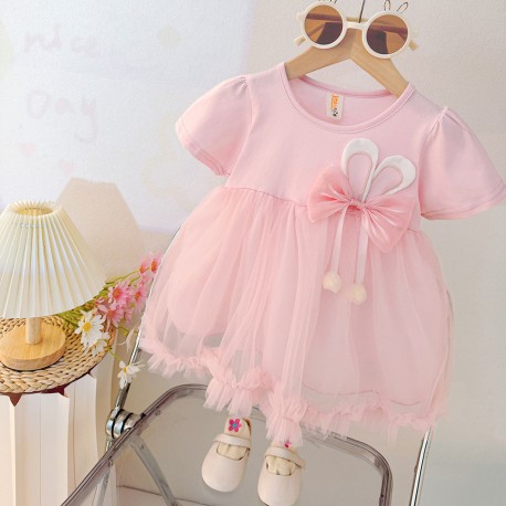 Pink Bunny Ear Ribbon Dress