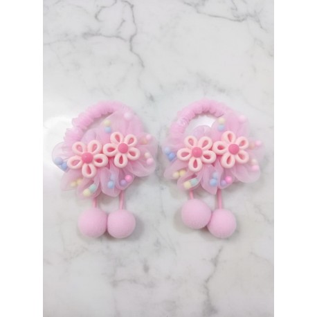 2pcs Daisy Flowers Pompom Hairbands