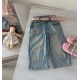 Hell0 K1tty Embroidery Denim Pants (no belt) 