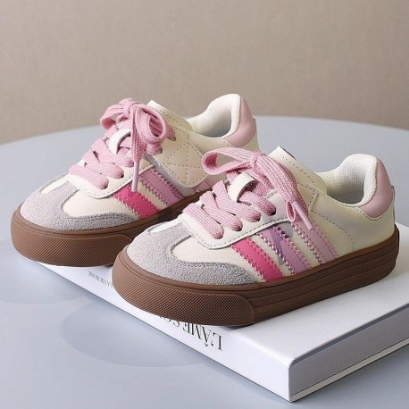 Three Stripes White Pink Shoes