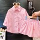 Pink Little Ribbon Shirt Set Mini Skort
