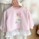 Pink Hell0 K1tty Ruffles Lace Top