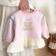 Pink Bears Ruffles Pompom Top