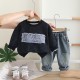 Black Pumer Top Set Denim Pants