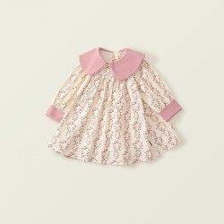 Pink Cream Floral Dress
