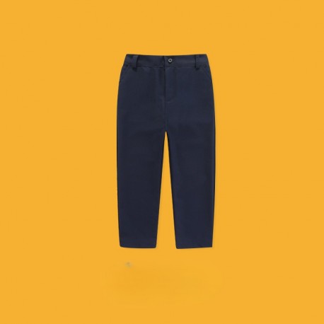 Navy Basic Straight Pants